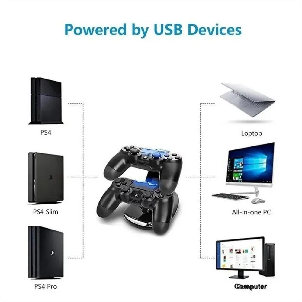 Buy now - 💥CARGADOR DUAL LED PARA MANDO PS4 🎮💥 Descripción del Producto  ----------------------------------------------- ☑️Compatible con: PS4😎  ☑️Color: Blanco ⚪️ ☑️Tipo de carga: cable Usb ☑️Contenido: Soporte, base y  cable USB ☑️Indicador