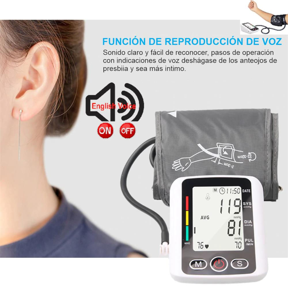 Tensiometro Digital Brazo Con Voz Medidor Presion Arterial