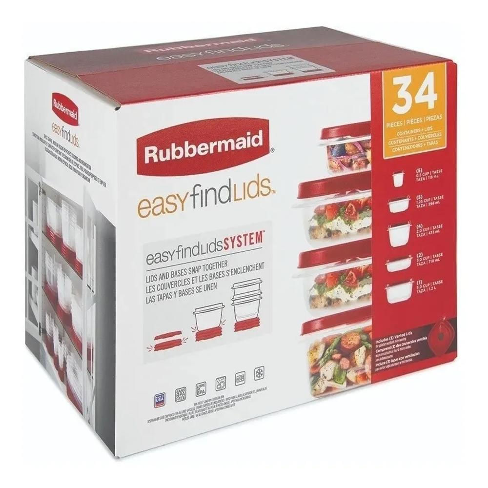 Set De Recipientes 34Pzas C/ Tapas Porta Comida Rubbermaid img #3