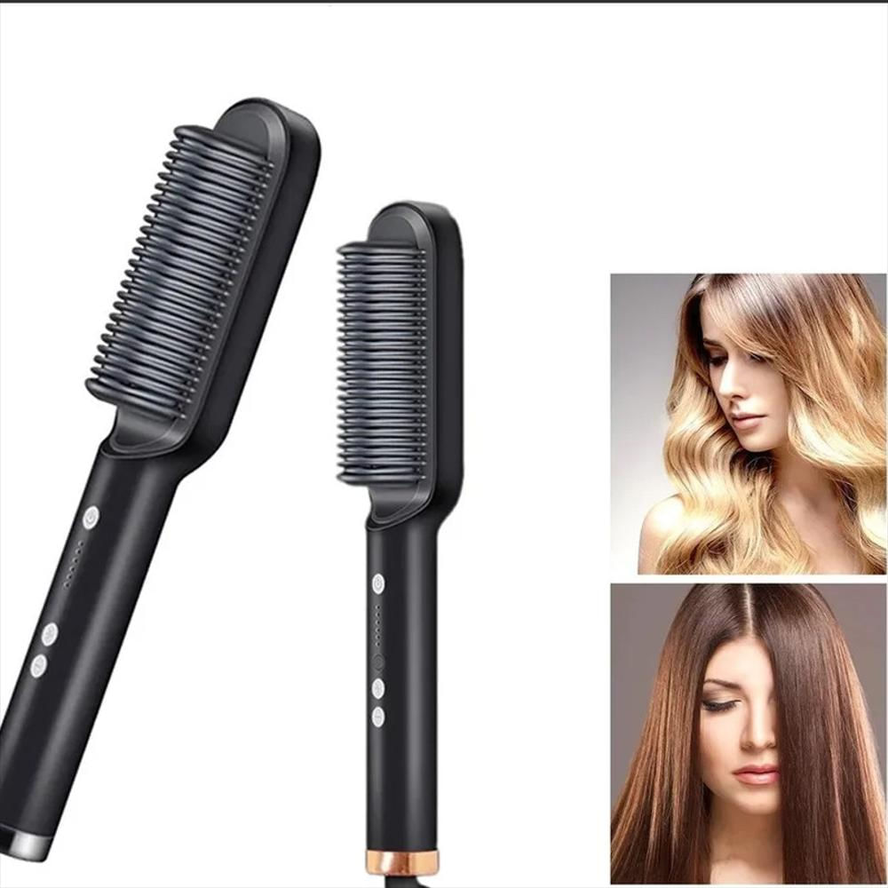 Plancha Cepillo 2 En 1 Alisador Y Ondulador Cabello Peinados
