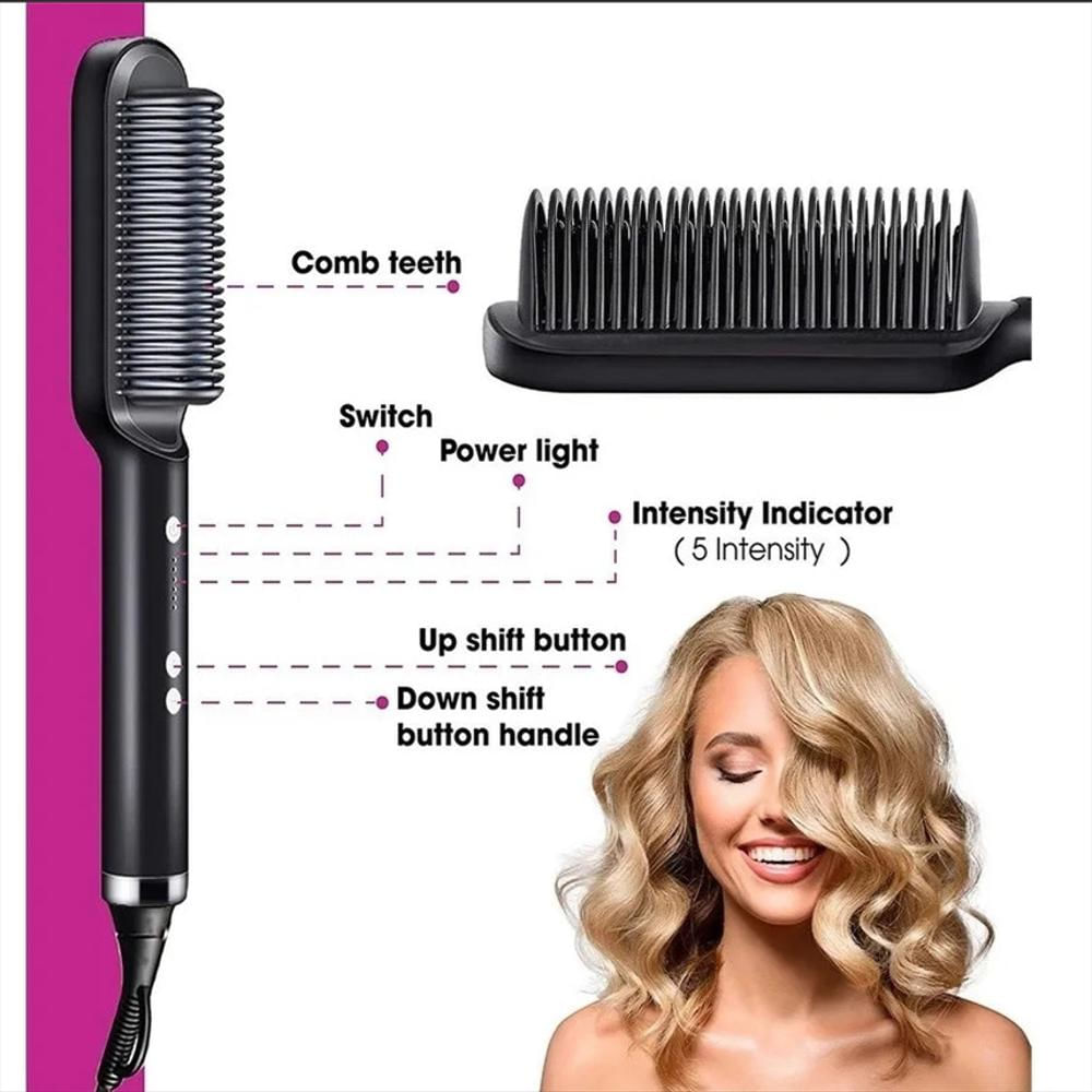 Plancha Cepillo 2 En 1 Alisador Y Ondulador Cabello Peinados img #2