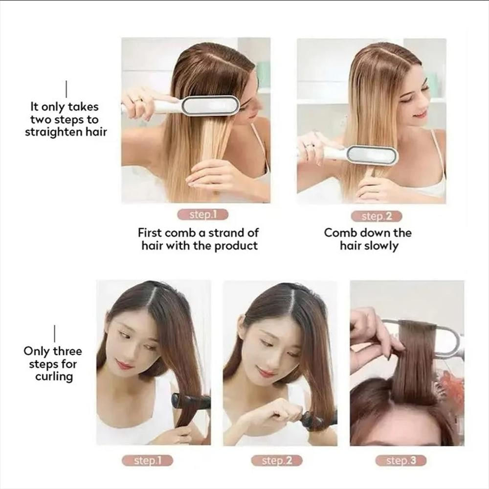 Plancha Cepillo 2 En 1 Alisador Y Ondulador Cabello Peinados img #3