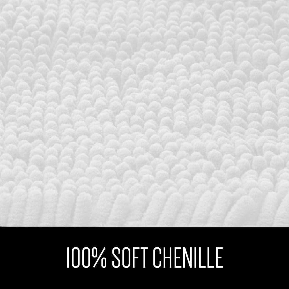 Alfombra De Baño De Chenilla Blanca Gorilla Grip img #4