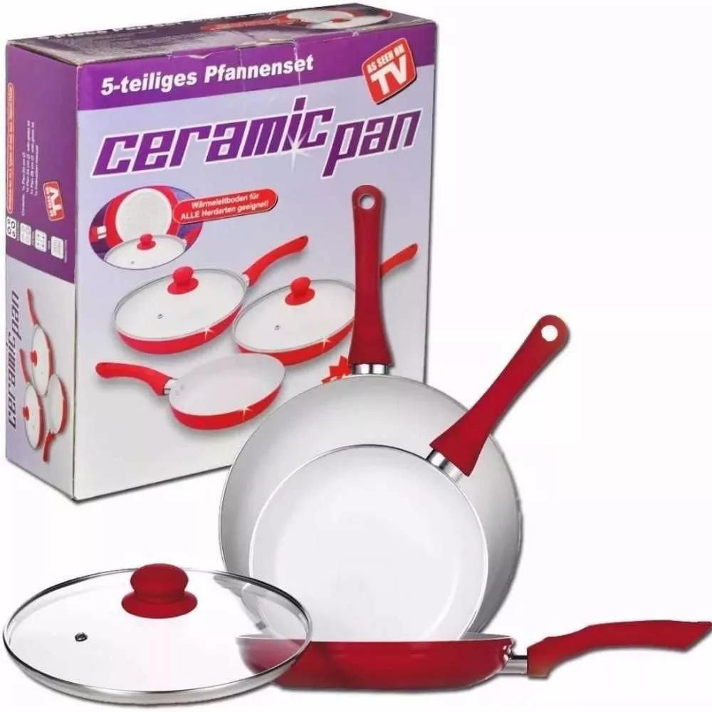 Juego Sartenes Ceramica Ceramic Pan 5 Piezas Rojo img #1