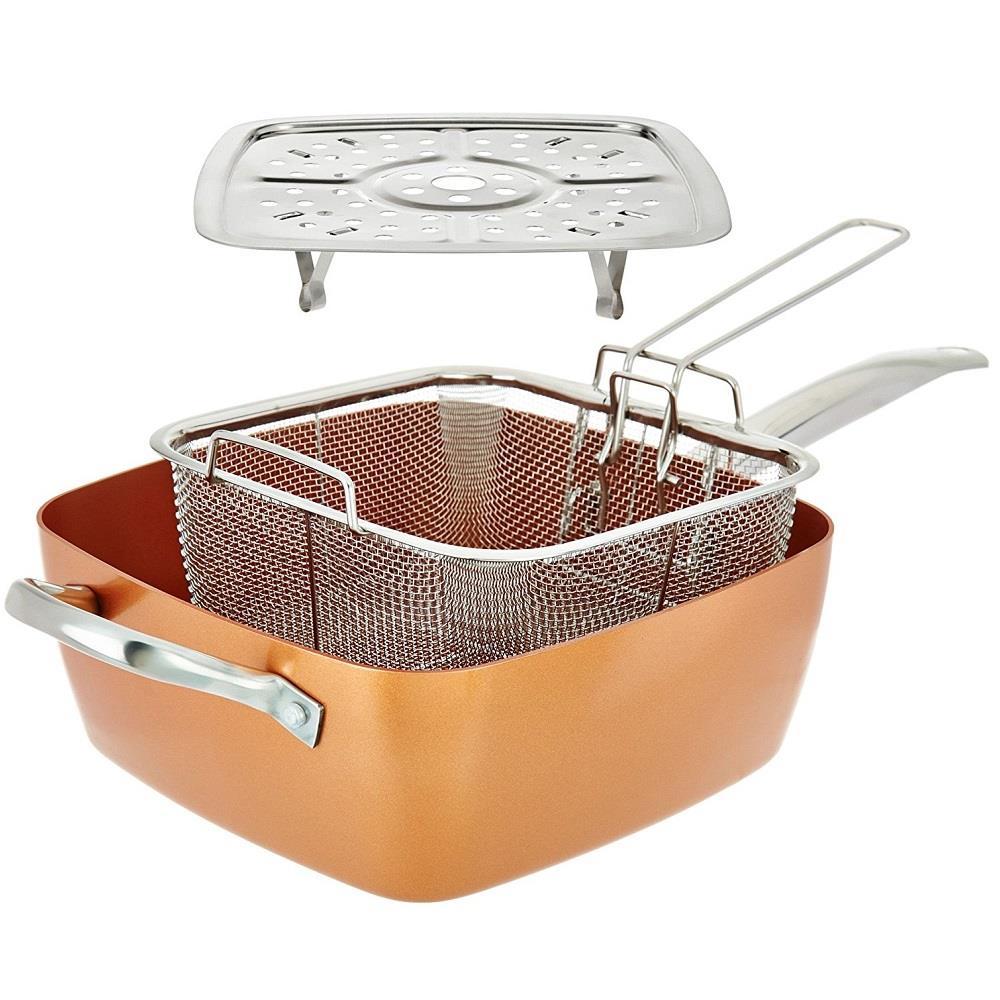 Sarten Antiadherente Copper Pan Cobre Cacerola Vapor Freir img #2