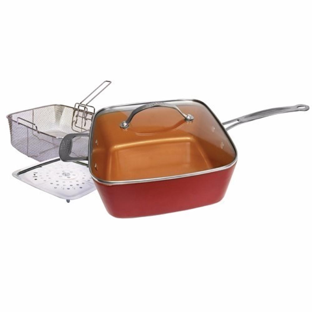 Sarten Antiadherente Copper Pan Cobre Cacerola Vapor Freir img #3