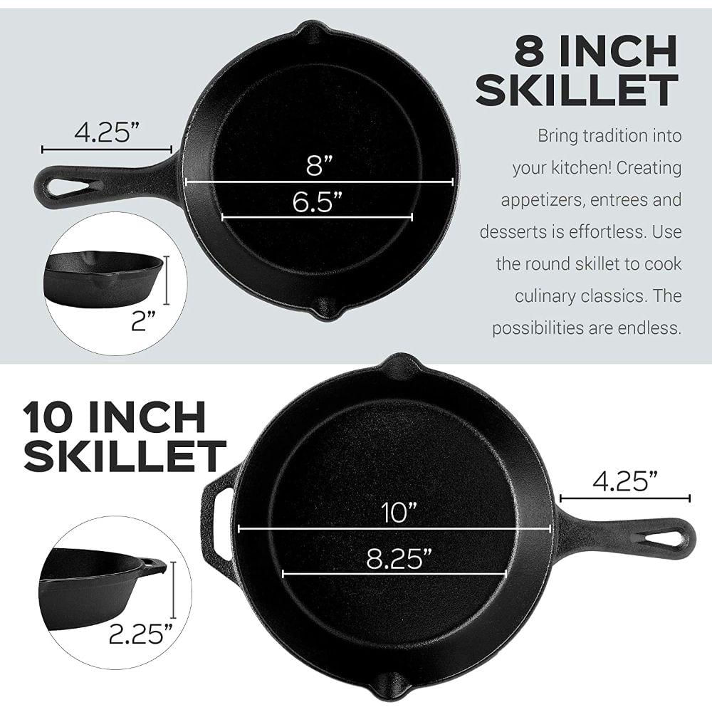 Sartén De Hierro Fundido Pre Sazonado Juego De 2 img #5