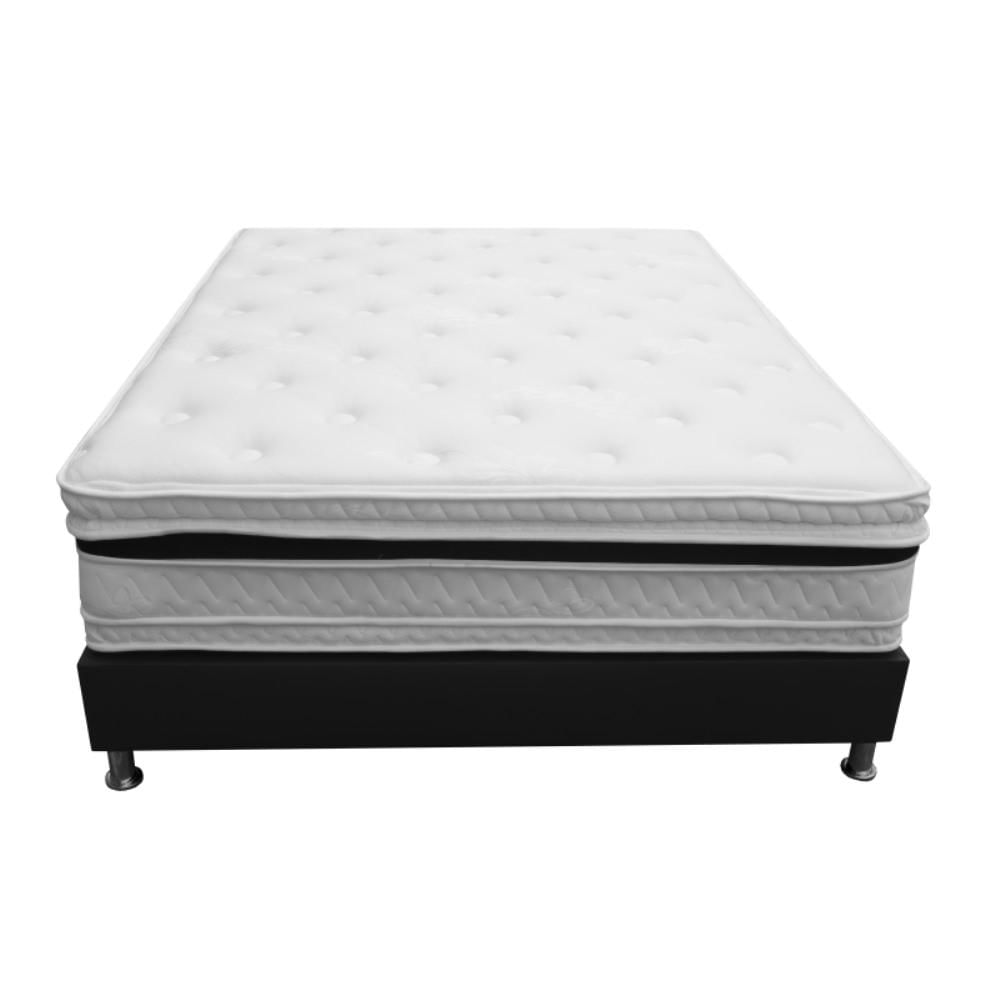 Base Cama + Colchón Resortado Doble Pillow 160X190 img #2
