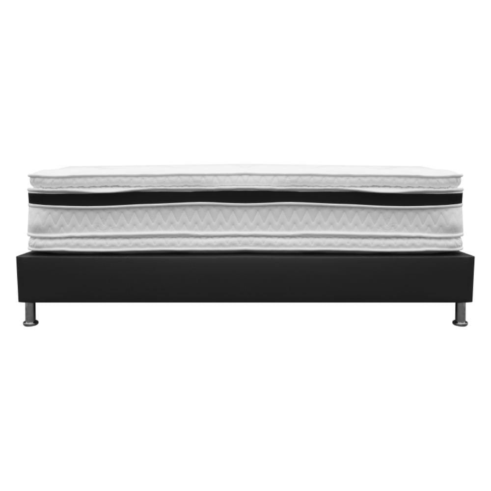 Base Cama + Colchón Resortado Doble Pillow 160X190 img #3