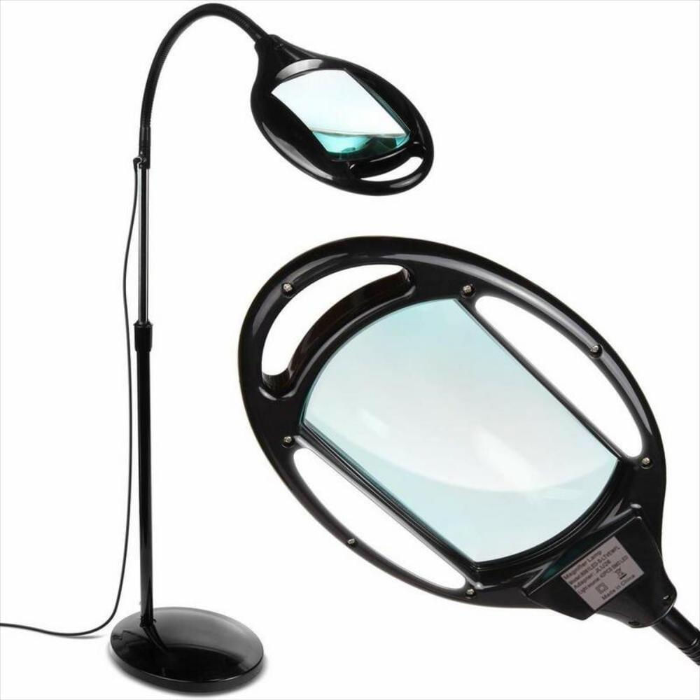 Lámpara De Pie Con Lupa Led Ajustable En Altura