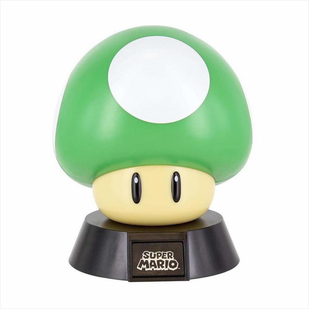 Lámpara Retro Nintendo Luz Verde De Hongo Super Mario 1Up