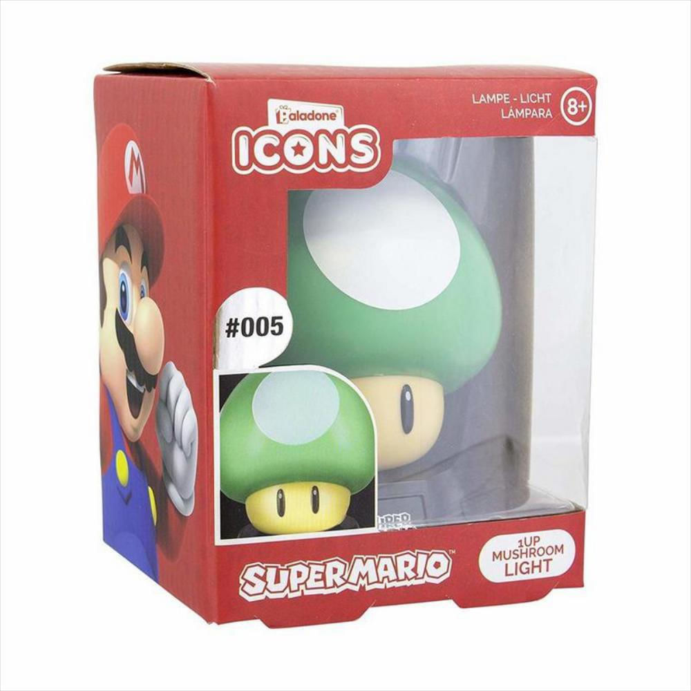 Lámpara Retro Nintendo Luz Verde De Hongo Super Mario 1Up img #2