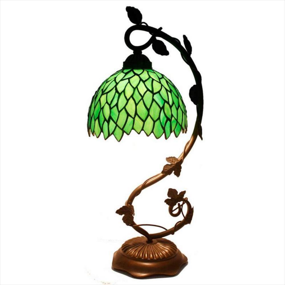 Lámpara Tiffany De Mesa Estilo Wisteria Verde img #1