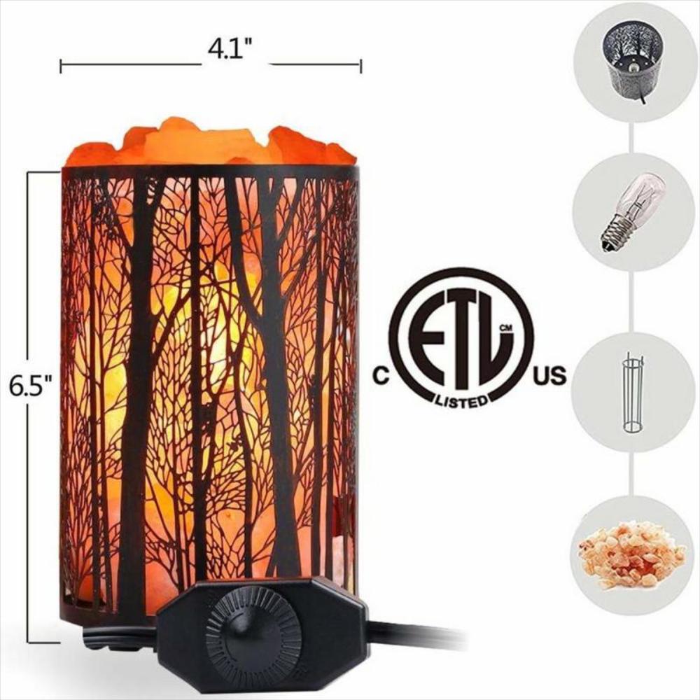 Lámpara De Sal Del Himalaya Natural En Canasta De Metal img #2