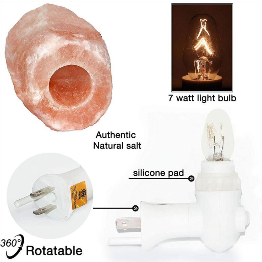 Paquete De 2 Lámparas De Sal Del Himalaya Luz Nocturna img #3