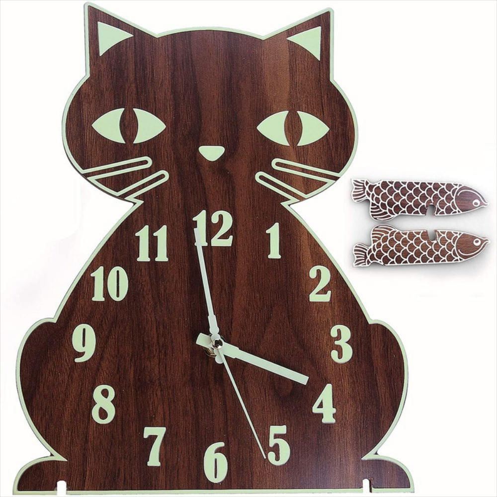 Reloj discount gato pared