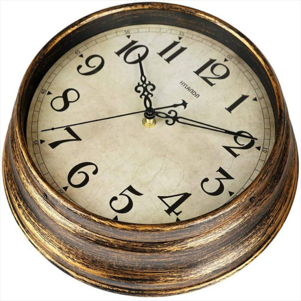 Reloj de pared vintage con diseño de girasoles de 12 pulgadas, funciona con  pilas, reloj de pared de madera con números romanos, silencioso, sin