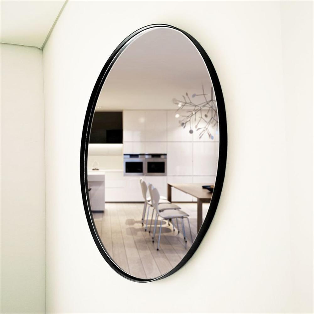 Koonmi Espejo redondo negro de 80 cm espejo redondo espejo de