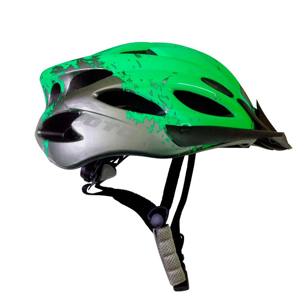 Casco Para Bicicleta Con Luz Trasera Talla M Verde Claro Camuflado img #1