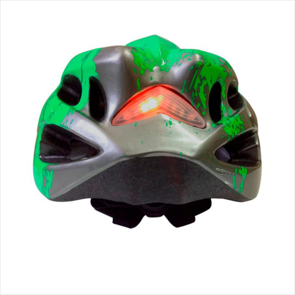 Casco Para Bicicleta Con Luz Trasera Talla M Verde Claro Camuflado img #2