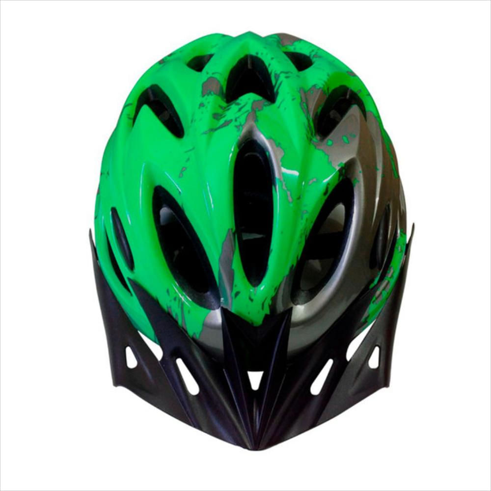 Casco Para Bicicleta Con Luz Trasera Talla M Verde Claro Camuflado img #3