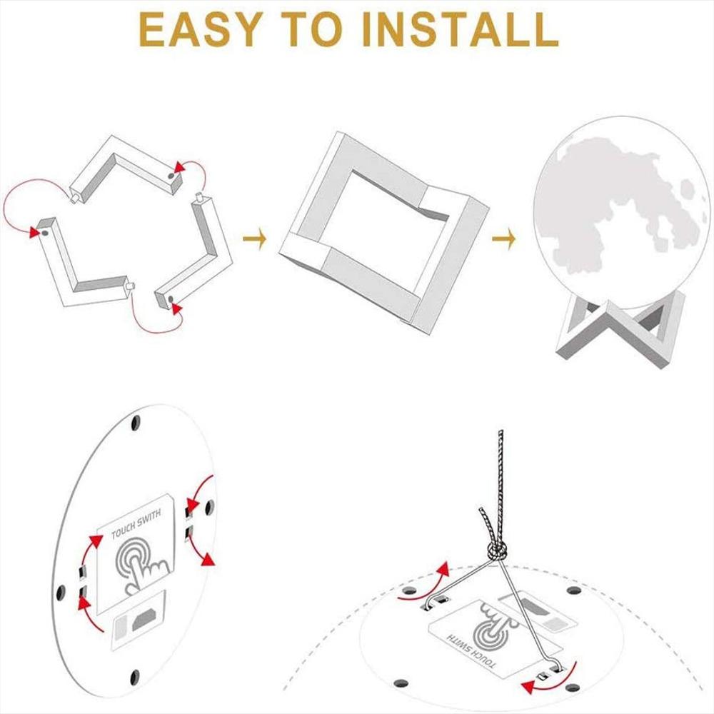 Lámpara De Luna 16 Colores ‎Gdpets img #4